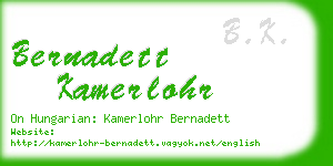 bernadett kamerlohr business card